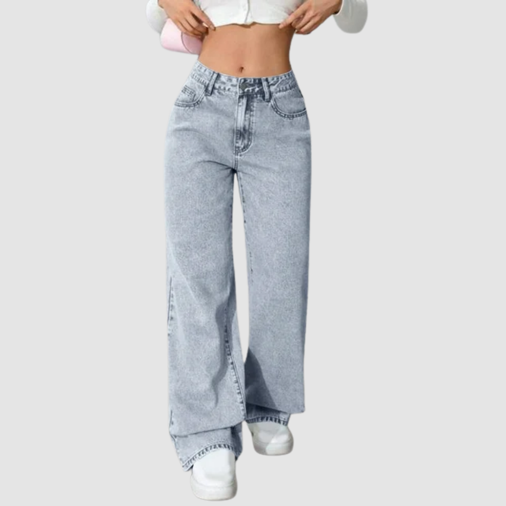 Leveälahkeiset high waist -farkkutakki