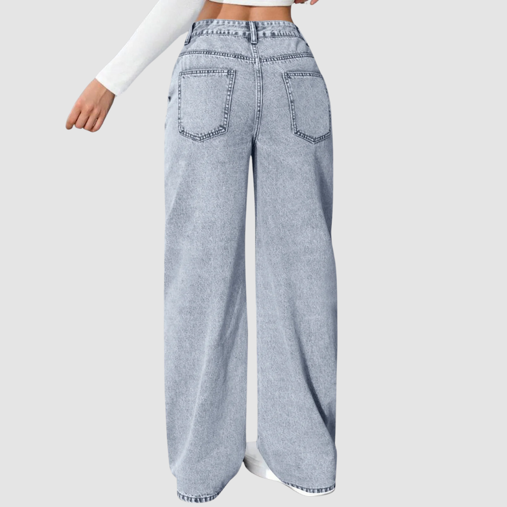 Leveälahkeiset high waist -farkkutakki